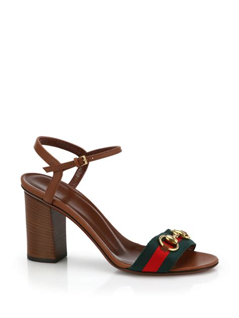 gucci horsebit sandal brown|high heel Gucci sandals women.